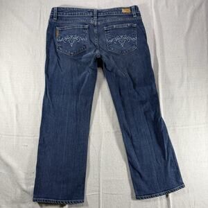 PAIGE Premium Denim Womens Jeans Embroidered Pocket Capri Laurel Canyon Size 28
